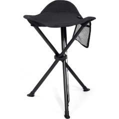 EVER ADVANCED saliekamais taburete Ultralight kempinga taburete 53,3 cm augsta 102 kg kravnesība ar sānu kabatu Pārnēsājams makšķerēšanas taburete saliekams kempingam Medības Pārgājieni Makšķerēšana