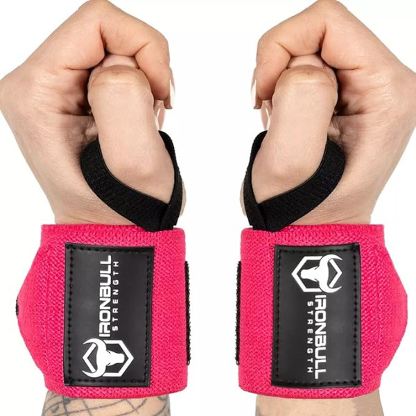 Iron Bull Strength Wrist Bandages [18 Inch Wrist Wraps] - plaukstas atbalsts fitnesam, pauerliftingam, kultūrismam, svarcelšanai un Crossfit - plaukstas atbalsts spēka treniņiem