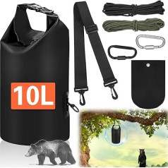 Ultralight Bear Food Bag Hanging System, 10L Waterproof Camping Bear Containers Equipment Kit for Outdoor Backpacking, drošība, izdzīvošana, lāču aizsardzības soma ar skrūvju sistēmu