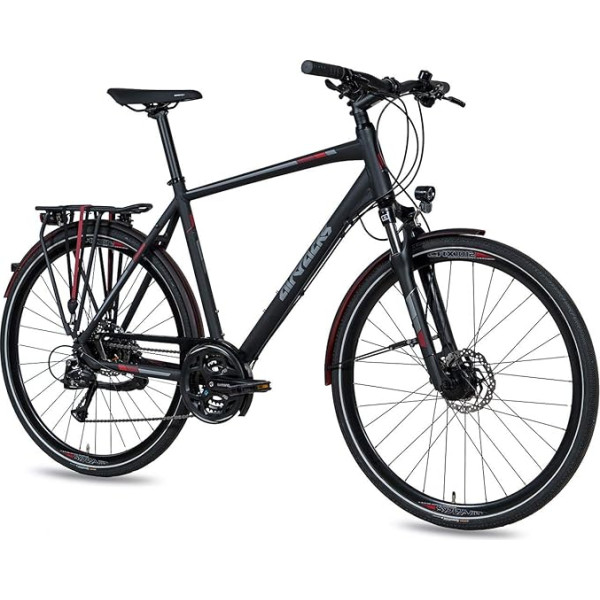 Airtracks vīriešu treka velosipēds 28 collu TR.2830 Trekinga velosipēds 24 ātrumu Shimano Alivio RD-M3100 SGS - matēts melns - rāmja augstums 52 cm 56 cm un 60 cm - modeļa gads 2024