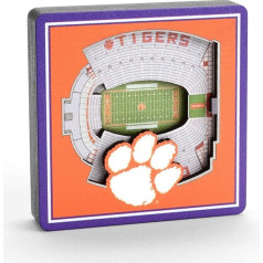 YouTheFan NCAA Clemson Tiger Memorial Stadium 3D Stadium View Magnets 3D Stadium View Magnets Komandas krāsas Small