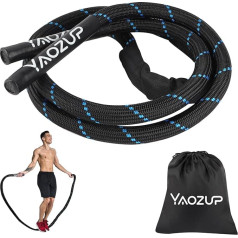 YAOZUP Heavy Skipping Rope, 1.2 kg svērtais skrejceļš pieaugušo fitnesam, kaujas lēkšanas virve Svarā lēkšanas virve vīriešiem un sievietēm Pilna ķermeņa muskuļu apmācības svara zudums