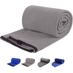 REDCAMP Fleece Sleeping Bag Liner pieaugušajiem Silts vai auksts laiks, 75 collu garš pilna izmēra rāvējslēdzēja kempinga sega āra iekštelpās, ko izmanto ar maisu, pelēks