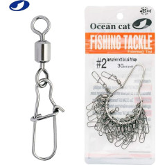 OCEAN CAT 60-150 gabali amerikāņu šarnīrs ar Duo Lock Pin Snap Black Nickel Makšķerēšana Snaps Kit Hook Cross Snap Snap Snap Nerūsējošā tērauda jūras makšķerēšana Makšķerēšana Makšķerēšana Swivels izmērs 1#2#4#6#8#, 1