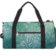 Pilna apdruka Sporta somas Tote Bag ar plecu siksnu un mugursomas funkciju, Green Sea Blue Seaweed, viens izmērs der visiem, rokas bagāža, Green Sea Blue Seaweed, rokas bagāža