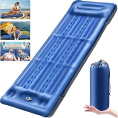 Savaime pripučiamas itin lengvas miego kilimėlis 12 cm aukščio oro čiužinys Camping Mattress Outdoor Waterproof with Foot Pump & Pillow Camping Mat Sleeping Mattress Inflatable for Beach Hiking Tent