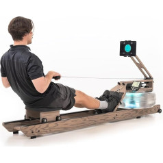 WaterRower Driftwood ūdens airēšanas iekārta - Oriģināla mājas ierīce no ozolkoka - LightRing un Bluetooth monitors - Bezmaksas lietotnes un planšetdatora turētājs - 2 mēnešu bezmaksas Premium abonements WaterRower