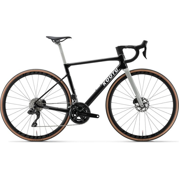 KOOTU Falcon3.0 700C Carbon Road Bike Ultralight disku bremžu ceļa velosipēdi ar Shimano Di2 7170 24 pārnesumiem Pilns oglekļa velosipēda oglekļa šķiedras integrēts stūres stūres stūre Unisex