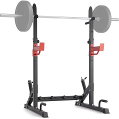 VEVOR Squat Stand Power Rack, daugiafunkcinis svarelių stovas su kabliais, svorio plokščių laikymo priedas, reguliuojamas nemokamas suoliuko spaudos stovas, maksimali apkrova 600 svarų, plieninis treniruoklis Sq