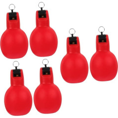 KOMBIUDA Pack of 6 āra svilpes Pride svilpes svilpe ar karabīni elpošanas svilpe Aukliņa Aukla Pipe Stand Düdük Camping Survival Squeeze svilpe Maza Squeeze svilpe PVC Sarkans