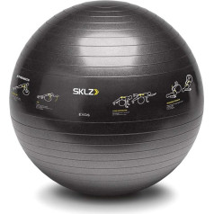 SKLZ TRAINERball Sport Performance (65cm) vingrošanas bumba ar vingrinājumiem, melna, viens izmērs