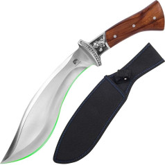 FULLHI Fixed Blade medību nazis, klasisks koka rokturis medību nazis ar futrālīti kempinga pārgājieniem izdzīvošanas nazis Ziemassvētku un Pateicības dienas dāvanām vīriešiem sievietēm (7,8 collu izliekts asmens)