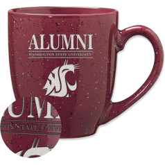 Rico Industries NCAA Washington State Cougars - WSU Alumni 16oz lāzergravēts keramikas kafijas krūzītis ar lāzergravējumu