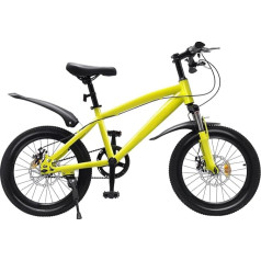 chennnls 18 collu bērnu velosipēds, MTB kalnu velosipēds zēnu meiteņu velosipēds ar regulējamu sēdekli, āra sporta ekskursijas, 4.1-4.59 ft jauniešu velosipēdam, dzeltens