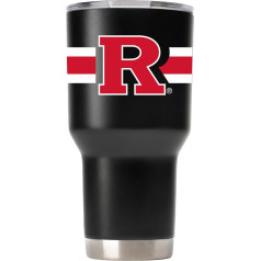 Gametime Sidekicks Rutgers Scarlet Knights Black Tumbler - oficiāls licences izstrādājums, 18/8 nerūsējošais tērauds, dubultās sienas, ar vakuuma izolāciju, UV-LED apdrukāti logotipi, nesatur sviedrus, saglabājas karsts/auksts - 360 grādi