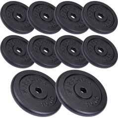 ScSPORTS® svaru paliktņu komplekts, 30/35/40/60 kg, diametrs 30/31 mm, čuguns, melns - Svaru paliktņi, svaru paliktņu komplekts, atsvari, fitnesa diski, lējumi, lējumi