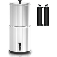 Kavolet ūdens filtrs, gravitācijas ūdens filtra sistēma, pārnēsājams kempinga ūdens filtrs, ūdens filtrēšanas spainis kempingam, pārgājieniem, gatavībai ārkārtas situācijām