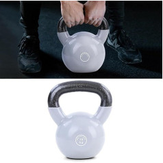 RAMROXX 16 kg kettlebell čuguna čuguna melns vinils pelēks