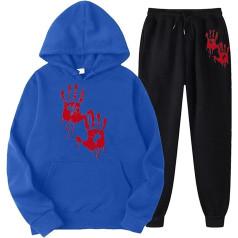 Sieviešu Tracksuit, Hoodie un Jogging Bottoms, Hoodie Suit ar asins šausmu Tracksuit Set, Hooded 2-diegu Tracksuit Set, Casual Loose Lounge Set, stilīgs ziemas sporta apģērbs, Joggers