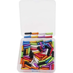 VTurboWay 8 krāsas 80pcs kabeļu gala klipši velosipēdu kabeļu gala vāciņi sakausējuma ceļa velosipēdu bremžu uzgaļi pārslēdzēja svira 10gab katrai sarkanai, melnai, melnai, zelta, sudraba, zaļai, zilai, violeta, oranžai krāsai