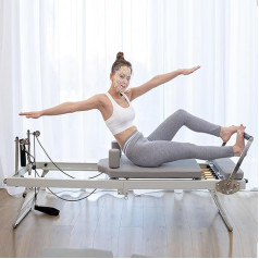 Pilates Reformer Foldable Machine - Home and Gym Training Equipment for Beginners and Advanced Users