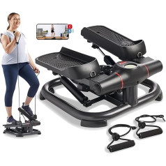 Sunny Health & Fitness Twist Stepper mašīna ar pretestības joslām