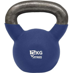 ATREQ Neoprēna apvalks ar kettlebellu [Katrs] - Lieliska ierīce izmantošanai visos fitnesa režīmos - Krāsu kods vieglai svara noteikšanai (12 kg)