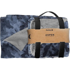 Hurley Aspen Sherpa Plush Throw Blanket, 50 x 60 collas, neitrāla, kamuflāža krāsā