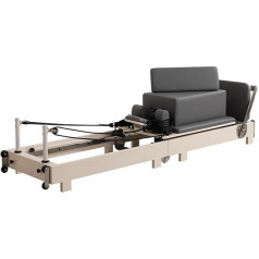 Pilates Reformer Gumijas koka saliekamā Pilates Reformer mašīna mājas apmācībai Pilates Reformer mašīna mājas sporta zālei Max svars 300kg