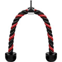 FITNESS MANIAC Kabeļa stiprinājuma rokturis Home Chrome Press Down Spēka treniņu velosipēds (sarkans/ melns)