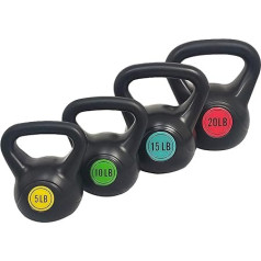 BalanceFrom Wide Grip Kettlebell vingrinājumu komplekts 5/10/15/20 - 5kg