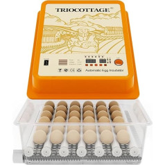 TRIOCOTTAGE Pilnībā automātiskais inkubators 36 olām, inkubators ir aprīkots ar automātisku olu apgriešanu un temperatūras kontroli inkubatora vistām, paipalām un paipalām