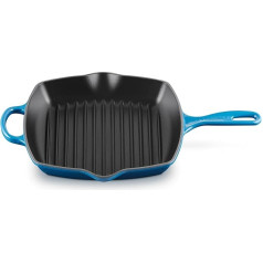 Le Creuset Signature čuguna kvadrātveida grilēšanas panna, 26 cm, visiem plīts veidiem, ieskaitot indukcijas, 2,86 kg, Marseļa