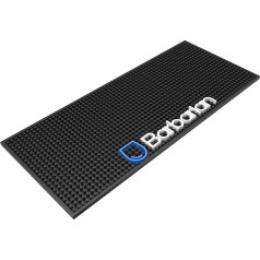 Barbarian Bar Service Mat Drinks Runner Neslīdoša gumijas pamatne 600mm x 250mm melns Karstumizturīgs ļoti izturīgs trauku mazgājamā mašīnā Elastīgs smags satvēriens (Strong)