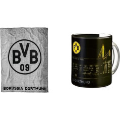 Borussia Dortmund BVB Fleece Blanket (pelēka), pelēka/melna, 0