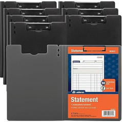 CYEER 8 x A4 Foldover Klemmbrett, Faltbare Hartschalen Datei Foldover Clip Board mit Zwei Clips, Schwarz Schreiben Klemmbrett für Zuhause, Büro und Schulen