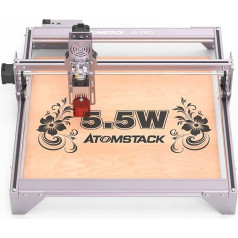 ATOMSTACK A5 5W lāzera gravēšanas mašīna 40W lāzera gravēšanas mašīna CNC lāzera griezējs 410 x 400 mm virsma 5,5W lāzera jauda Aizsardzība pret acīm Fiksēta fokusēšanās Piemērots DIY