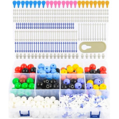 TINMAGI Ķīmijas molekulu modeļu komplekts, organiskās ķīmijas molekulu modeļu komplekts, molekulu modelēšanas komplekts, piemērots skolas stundām un eksperimentiem