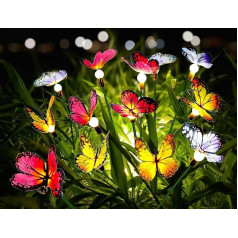 Qoosea Pack of 4 Solar Garden Lights Outdoor Waterproof Butterfly Swing Lights with 2 Lighting Modes Christmas Lights Decorative Garden Path Lawn Yard Lights Solar Butterfly Lights