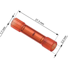 43-091# Izolēts savienotājs 27.3/3.2/1.7 sarkans