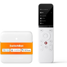 SwitchBot Universal Remote mit Hub Mini Matter Enabled, All-in-One-Smart-Fernbedienung mit anpassbarer App, steuert IR-/Bluetooth-Geräte, kompatibel mit TV/Klimaanlage/SwitchBots und vielem mehr