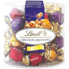 Lindt šokolāde Ziemassvētkiem, Creation Mix, gardēžu šokolādes bumbiņas, 360 g, smalka piena šokolāde ar dažādiem Ziemassvētku pildījumiem, šokolādes dāvana, šokolādes dāvana