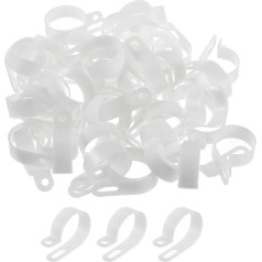 QUARKZMAN R-Type kabeļu skavas, 30 mm 1,18 collu kabeļu skava, kabeļu organizators, kabeļu skavas, baltas, kabeļu pārvaldībai, 100 gab. iepakojumā
