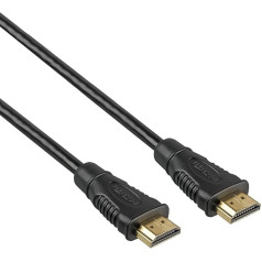 PremiumCord 4K HDMI kabelis M/M 10,2 Gb/s ar zeltītiem savienotājiem un audio atgriezenisko kanālu, saderīgs ar video 4K UHD 2160p, Deep Colour, 3D, HDR, 3x ekranēts, melns, 7 m
