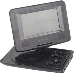 Portatīvais DVD atskaņotājs ar lielu grozāmu ekrānu, 806 mobilais DVD atskaņotājs, 1500 MAH, uzlādējams, atbalsta TV/SD kartes/USB/Region sinhronizāciju (melns)