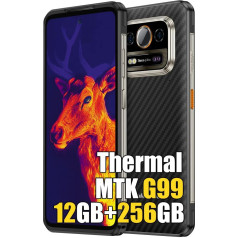 Ulefone Armor 25T 4G āra viedtālrunis ar termokameru, MTK G99 12GB + 256GB + 2TB āra mobilais tālrunis, 64MP + 32MP, 6500mAh 33W, 6,78 collu FHD+, Android 14 mobilais tālrunis bez līguma,