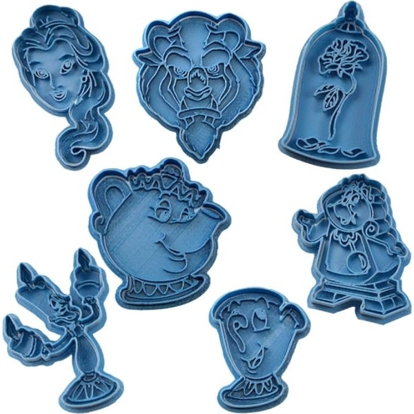 Cuticuter Bella Y Bestia sīkfailu griezēju komplekts, plastmasas, zils, 16 x 14 x 1,5 cm, 7