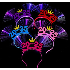 Losuya 2025 Happy New Year Headband LED galvas lente Luminous Head Bopper Headband 2025 Jaungada vakara ballītes dāvanas