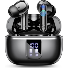 Bluetooth austiņas, bezvadu Bluetooth 5.4 In-Ear austiņas ar 4 ENC mikrofonu, bezvadu austiņas ar dziļu basa 38 stundu ilgumu, LED displejs, skārienvadība, IPX7 ūdensizturīgas austiņas, USB-C