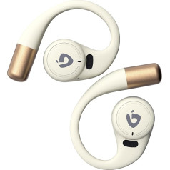 VoxSoul Open Ear Bluetooth austiņas, Open Ear Bluetooth 5.3, bezvadu Bluetooth austiņas ar 55 stundu atskaņošanas laiku, smilškrāsas Bluetooth austiņas Sport ar 4 mikroniem, 16,2 mm skaļruni ENC Hi-Fi Stereo Bass